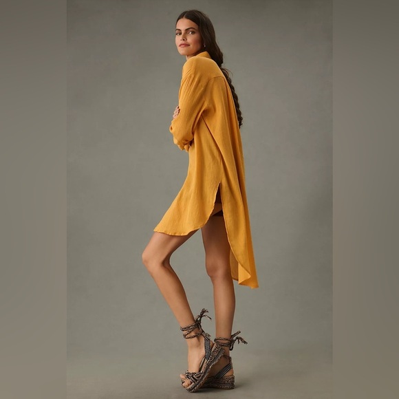 Anthropologie Cotton Duster Tunic Shirt Size M EUC Pumpkin Patch Fall Vibes - Picture 4 of 5